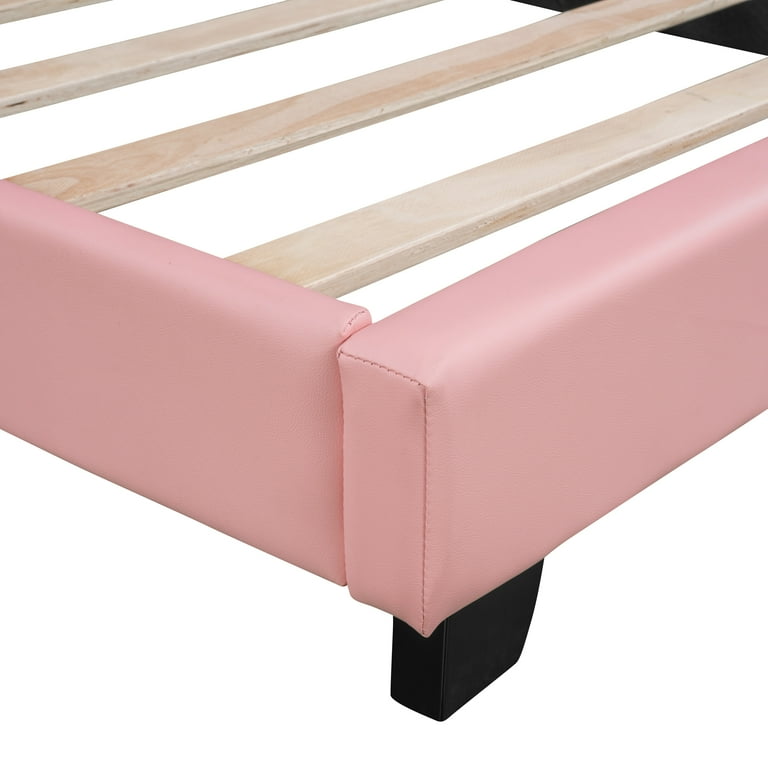 ピンク系ファブリックオットマン Aukfa Bunny Ears Upholstered Platform Bed - Pink - Walmart.com