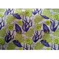 thumbnail image 5 of oneOone Cotton Silk Dark Purple Fabric Sea Shells Ocean Sewing Material Print Fabric By The Yard 42 Inch Wide, 5 of 6