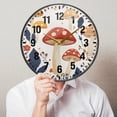 thumbnail image 6 of Yayeee Wall Clock Battery Operated 9.5" Silent Quartz Non-Ticking for Living Room Decor, White MushRoom Decor, 6 of 8