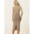 thumbnail image 4 of Falda Elegante para Mujer Falda Midi Unicolor Caqui L, 4 of 6