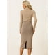 thumbnail image 4 of Falda Elegante para Mujer Falda Midi Unicolor Caqui XL, 4 of 6
