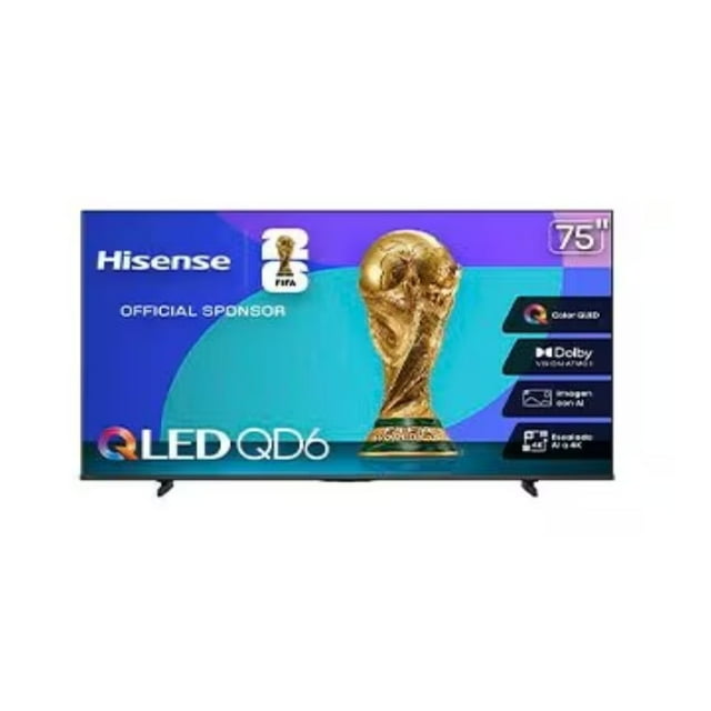 Hisense Smart TV QLED QD6QF 75", 4K Ultra HD, Negro.