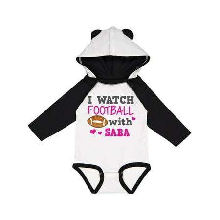 

Inktastic I Watch Football with My Saba Gift Baby Girl Long Sleeve Bodysuit