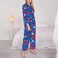 thumbnail image 3 of Pofeuu Nautical Animals Print Womens Pajamas Set Long Sleeve Sleepwear Button Down Nightwear Soft Pj Lounge Sets Button Down Pajamas Women-Large, 3 of 7