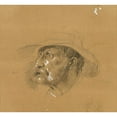 thumbnail image 2 of Johann Peter Krafft 13x12 Black Ornate Wood Framed Double Matted Museum Art Print Titled: Head Study on the 'scene from the Tyrolean Freedom Battle' (1840), 2 of 5