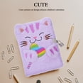 thumbnail image 4 of Ferencaa Plush Diary With Lock Cartoon Animal Notebook Cute Cat Fuzzy Journal Writing Pad Personal Journal Diary for School Home Office Purple, 4 of 11
