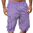 thumbnail image 1 of pstuiky Pantalones cortos deportivos para hombre, Pantalones cargo casuales con cremallera y botones para hombre, hasta la rodilla, lisos, con bolsillo, rectos, con cremallera y botones, 1 of 6