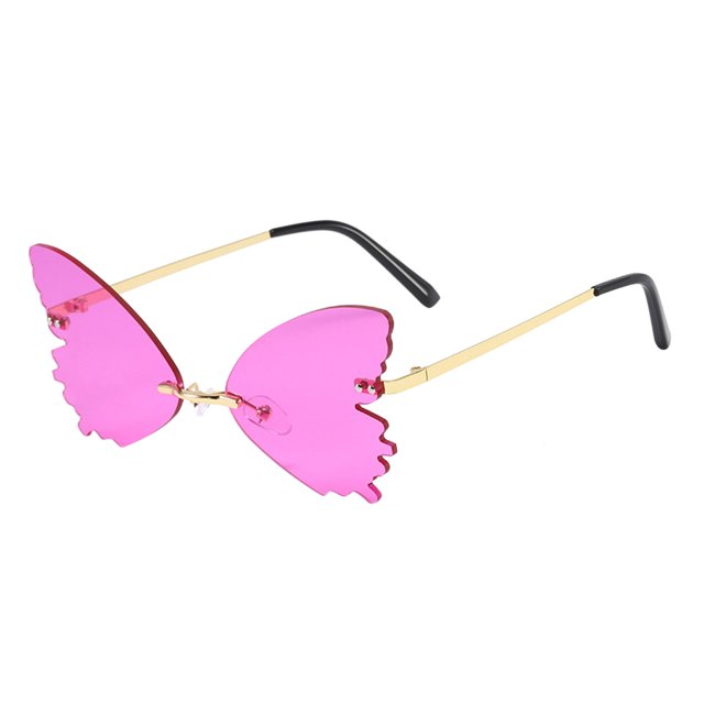 XASZHN Lunettes de Soleil Rétro en Forme de Papillon Vintage Irrégulières Unisexes Mode Lunettes Violet_004 Taille Unique