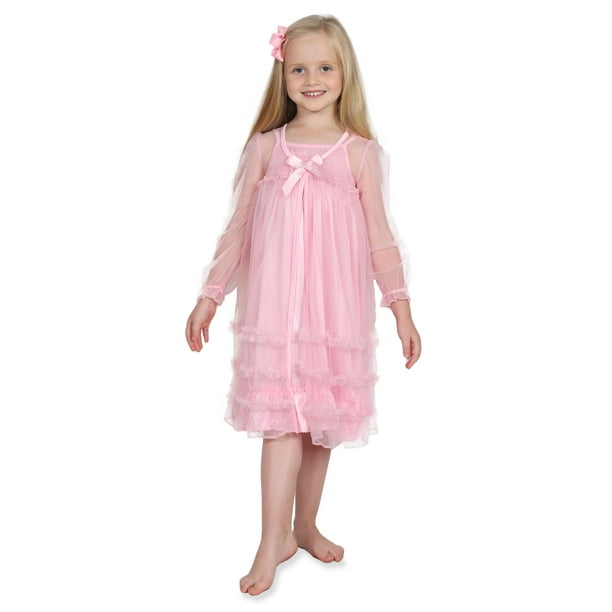 Komar Kids Little Girls' Pink Peignoir Gown Set