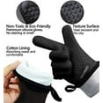 thumbnail image 2 of GEEKHOM Grilling Gloves, Heat Resistant Gloves BBQ Kitchen Silicone Oven Mitts, Long Waterproof Non-Slip Potholder for Barbecue, Cooking, Baking (Black), 2 of 9