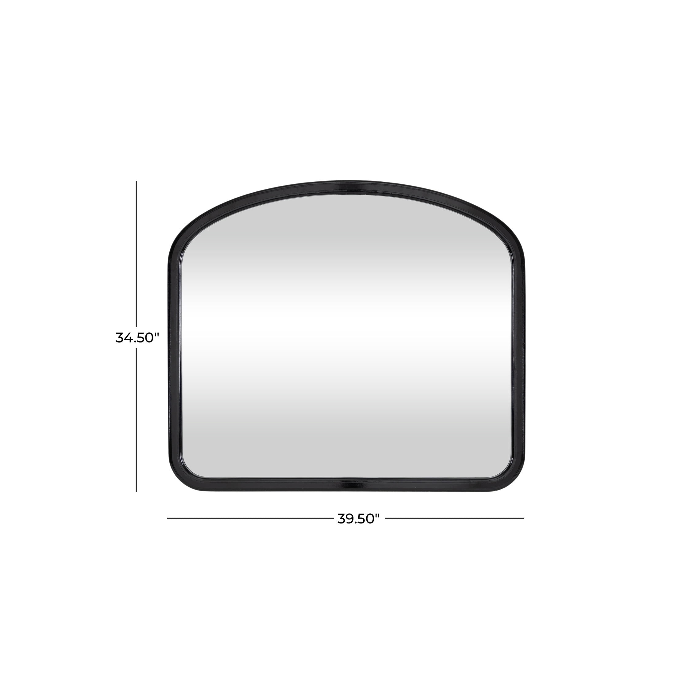 DecMode 40" x 35" Black Handmade Wall Mirror with Deep Set Frame