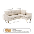 thumbnail image 6 of Convertible Sofa Bed,  L Shaped Sectional Couch with Removable Armrest for Office, Living Room, Linen Fabric,Beige, 6 of 9