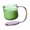 Green with powder, variant on Floating Effect Glass Mug Heat Shock With Comfort Handle and Base Coffee Beverage Cup For Home Use