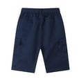 thumbnail image 4 of Zanarzt Boys Pull On Shorts Toddler Boy Shorts Baby Boy Cotton Shorts Soft Casual with Drawstring Clothes for Summer Blue,8-9 Years, 4 of 5