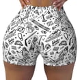thumbnail image 2 of Uemuo winter Ski Element Pattern Women Workout Impact Shorts Scrunch Butt Lifting Gym Shorts Seamless Booty Biker Shorts-Medium, 2 of 8