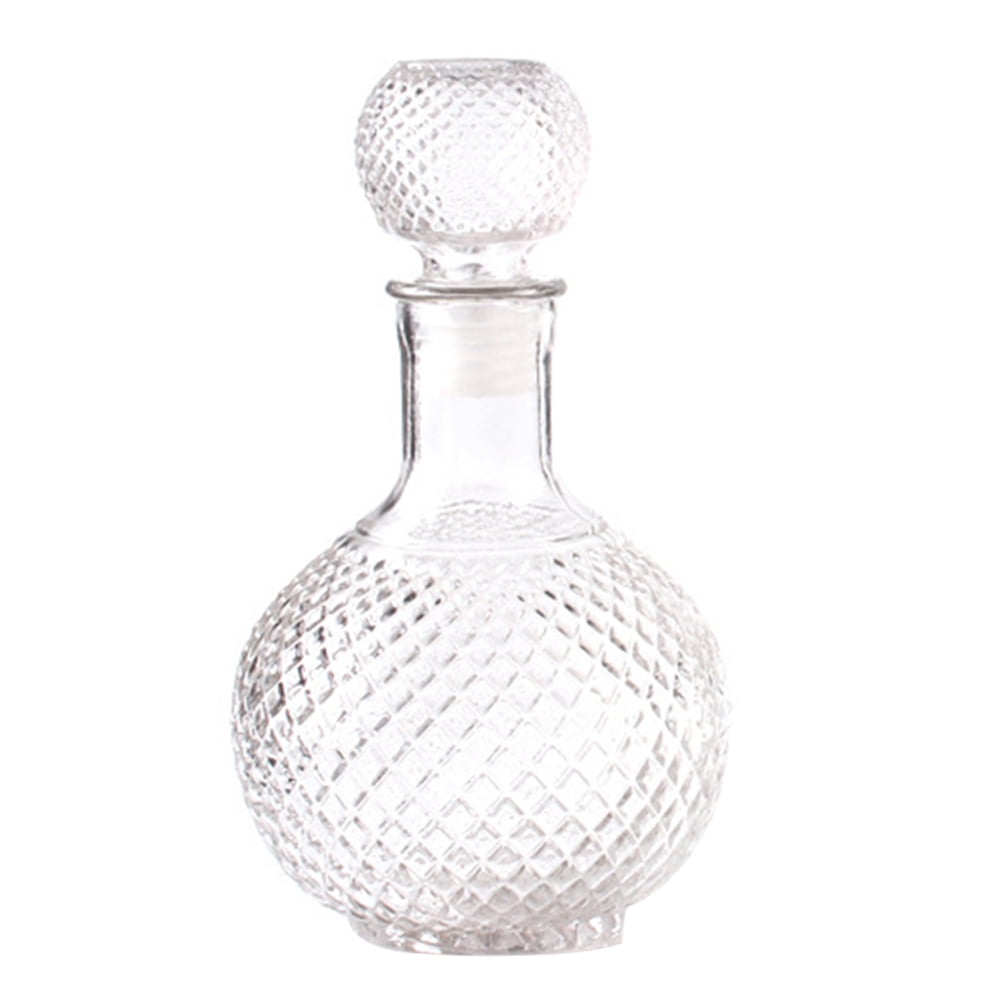 Vintage Crystal Decanter Heavy with Ball Stopper Barware Liquor