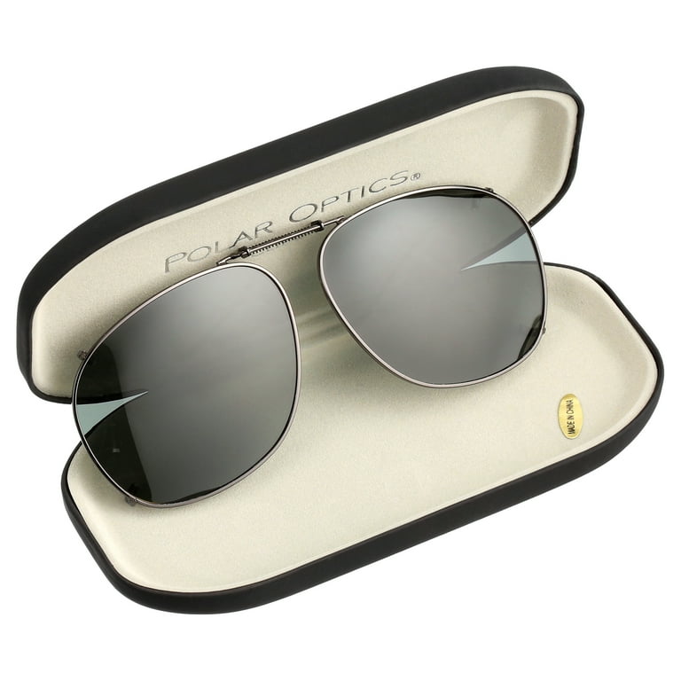 Polar Optics Unisex Square GM 57 Plastic ClipOn Sunglasses