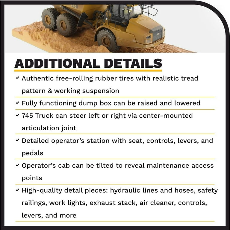 1:50 Caterpillar 745 Weathered Articulated Truck - Weathered 1:50 Caterpillar 745 Weathered Articulated Truck - Weathered