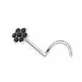 thumbnail image 3 of Luxe Modz 18G 20G Threadless Push In 7-stone CZ Flower Nose Screw Studs Rings Nostrial Piercing Jewelry 1/4" 6mm for Men Women - Sold Individually, 3 of 8