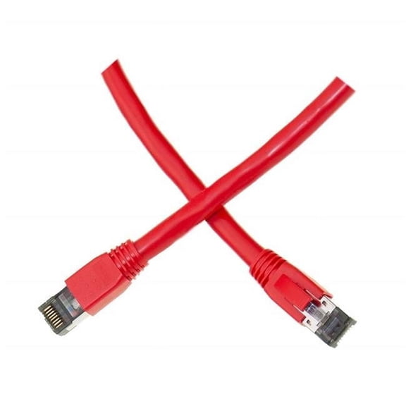 Cable Wholesale 13X8-57115 15 ft. Cat8 S-FTP Ethernet Patch Cable with Molded Boot, Red - 40 Gbps - 2000MHz - 24 AWG Stranded Pure Copper - RJ45 Male - 4-Pair