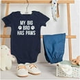 thumbnail image 3 of My Big Brother Has Paws Romper Boys or Girls Infant Baby Brisco Brands 6M, 3 of 7