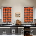 thumbnail image 2 of Set of 2 Halloween Caf Curtains with Pumpkin and Spider Web Artwork, Vintage Horror Semi-Sheer Tier Panels 27.5x39in(70x99cm)Kitchen Curtains, 2 of 4