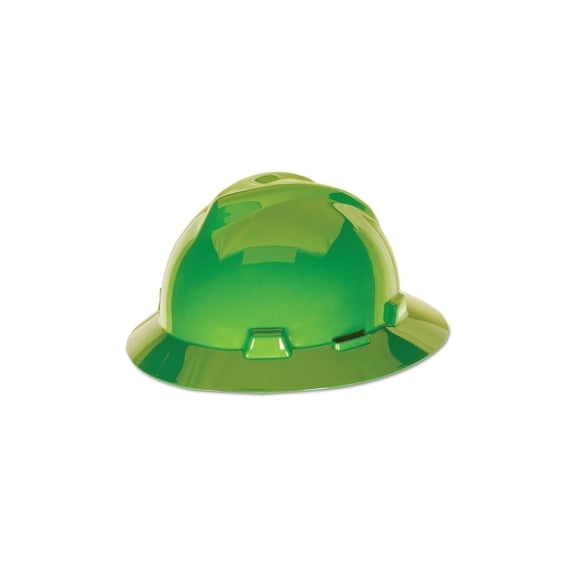 V-Gard® Protective Hat, Fas-Trac® III, Full Brim Hat, Slotted, Bright Lime Green