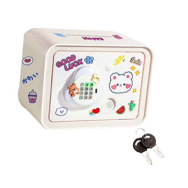 Piggy bank juguete educativo, dibujos animados de gran capacidad regal dinero banco de ahorro de cajeros automáticos para niñas niños de niños de 3 a