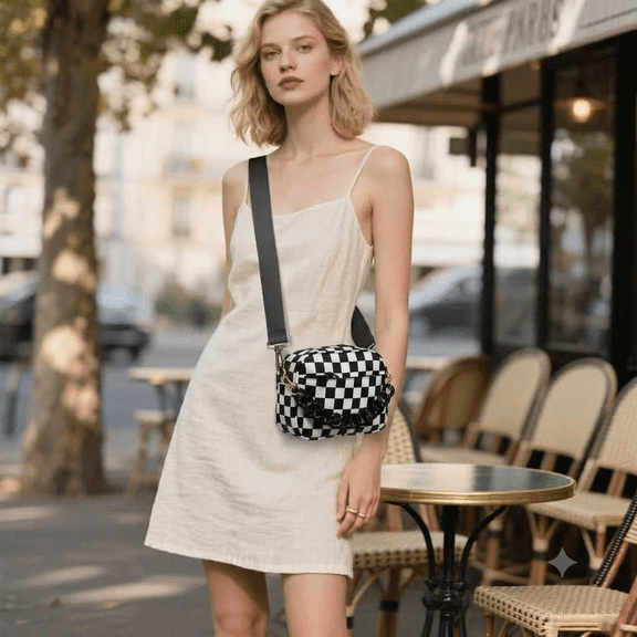 Chain With Small Checkered Crossbody Bag For Women Cute Purses Casual Shoulder Handbag Wallet Shoulder Handbags Wide Strap