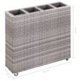 thumbnail image 4 of vidaXL Garden Raised Bed with 4 Pots 80x22x79 cm Poly Rattan Grey, 4 of 5