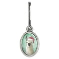 thumbnail image 1 of Fa La La La Llama Christmas Santa Hat Antiqued Oval Charm Clothes Purse Suitcase Backpack Zipper Pull Aid, 1 of 3