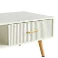 thumbnail image 5 of Rectangle Coffee Table with Drawer, Solid Wood Adjustable Legs, Modern Center Table for Living Room, White, 5 of 7