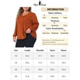 thumbnail image 6 of Unique Bargains Women's Plus Size Long Sleeve V Neck Chiffon Pleated Front Tops 4X Caramel, 6 of 6