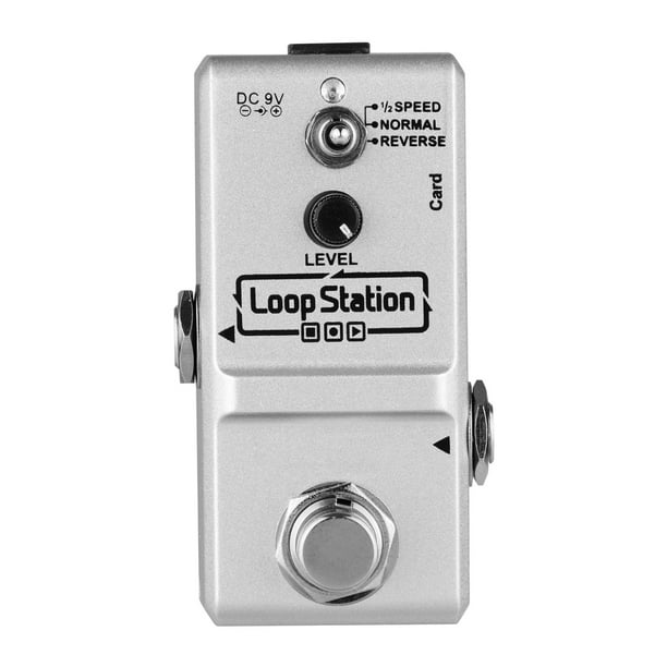 Pedal de efecto Ammoon Loop Station Mini guitarra Looper efecto Pedal 10 minutos de tiempo de grabación 3 modos de trabajo True Bypass Full Metal Shell con tarjeta de memoria de 1GB Tomshoo Pedal de efecto