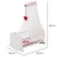 thumbnail image 2 of Roba Doll Cradle Set: Heart, Pink & White - W/ Hanging Mobile, Pillow, Blanket & Canopy, Children Ages 3+, 2 of 6