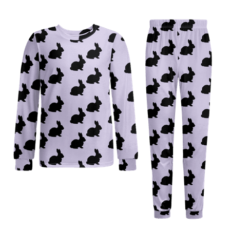

Easter Pajamas-Pajamas Set Girls Loungewear Sleepwear Pj Sets Easterr Bunny Egg Carrot Kawaii Pajamas Size 130