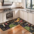 thumbnail image 3 of Kitchen Rugs Sets Of 2,Colorful Mushroom Leaf Black Pattern Anti Fatigue Kitchen Mat Rugs Non Slip Washable,Decorative Kitchen Floor Mats for Kitchen,Sink,Laundry,17"x47"+17"x47", 3 of 5