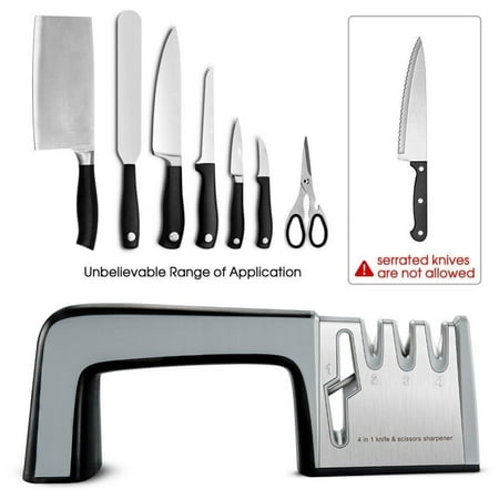 Jeobest Kitchen Knife Sharpener - Knife Sharpening Tool Helps Repair Restore and Polish Blades - Stainless Steel Kitchen Knife Sharpener Diamond for Knife Scissors Stoning Knife Slicker