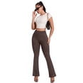 thumbnail image 2 of ValueVibe Flare Leggings for Women High Waisted Stretch Yoga Pants Soft Bootcut Workout Leggings, Coffee XL, 2 of 7
