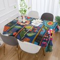 thumbnail image 2 of Yayeee Tablecloths for Rectangular Tables 54 x 54 inch Party Table Cover, Blue Colorful Flowers, 2 of 6
