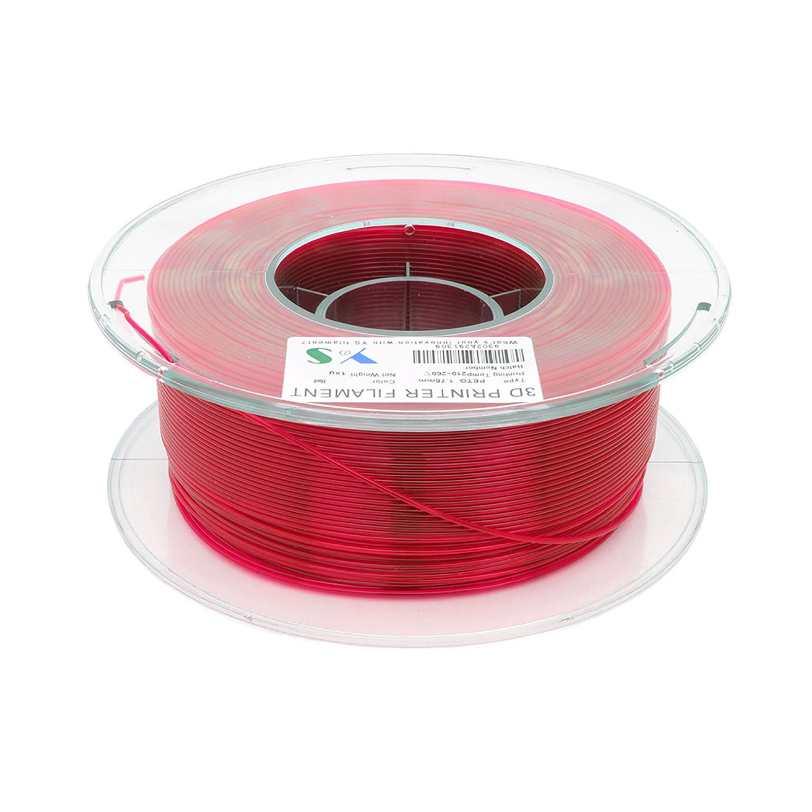 YouSu PETG Filament 3D Printer Filaments 1.75 MM Dimensional 1KG Spool Red C2P6 