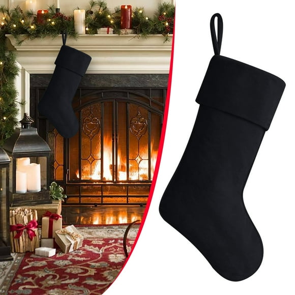 Christmas Sale, Plertrvy Black Blank Black Velvet Christmas Stocking Charm, 20 Inches Wine Red Christmas Stocking Soft Velvet Hanging Christmas Stocking Decoration For Family New Year Holiday Decor