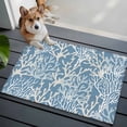 thumbnail image 3 of 2x3 Ft Entryway Area Rug, Blue Coral Coastal Kitchen Rug Runner Washable Floor Mat, Ocean Nautical Seaside Beach Non Slip Indoor Door Mat Throw Carpet for Bathroom Living Room Bedroom, 3 of 8