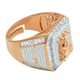 thumbnail image 3 of Mens 14K Rose Gold Finish Virgo Maiden Zodiac Sign Astrology Horoscope Band Baguette & Round Cut Simulated Diamond Ring, 3 of 3