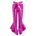 thumbnail image 6 of Sholeno Girls 2-Piece Disco Outfits Sequin Tassel Crop Top with Metallic Bell Bottoms Shiny Dance Pant Suit Hot Pink 12, 6 of 7
