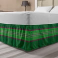 thumbnail image 1 of Abstract Bed Skirt, Tartan Inspired Pattern of Diagonal Streaks, Elastic Bedskirt Dust Ruffle Wrap Around for Bedding Decor, 4 Sizes, Green Dark Magenta, by Ambesonne, 1 of 2