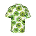 thumbnail image 3 of Hawaiian Shirt For Men, Green Kiwi Casual Summer Beach Shirts Mens Short Sleeve Button Shirts, 3 of 8