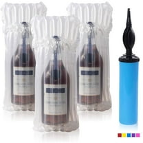 Zcintert 20-Pack Inflatable Wine Bottle Protector with Hand Pump – 750ML Breakproof Air Column Sleeve for Travel, Checked Luggage & Shipping