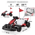 thumbnail image 6 of Licensed Porsche 36V Electric Go Kart for Kids,600W Drift Ride on Toys Ages 6-12, Adjustable Seat,LED Lights, 2 Speed Mode, Red, 6 of 10