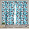 thumbnail image 2 of Ambesonne Luau Valance & Curtain, Island Vegetation Leaves, 55"x30", Sky Blue and Vermilion, 2 of 6
